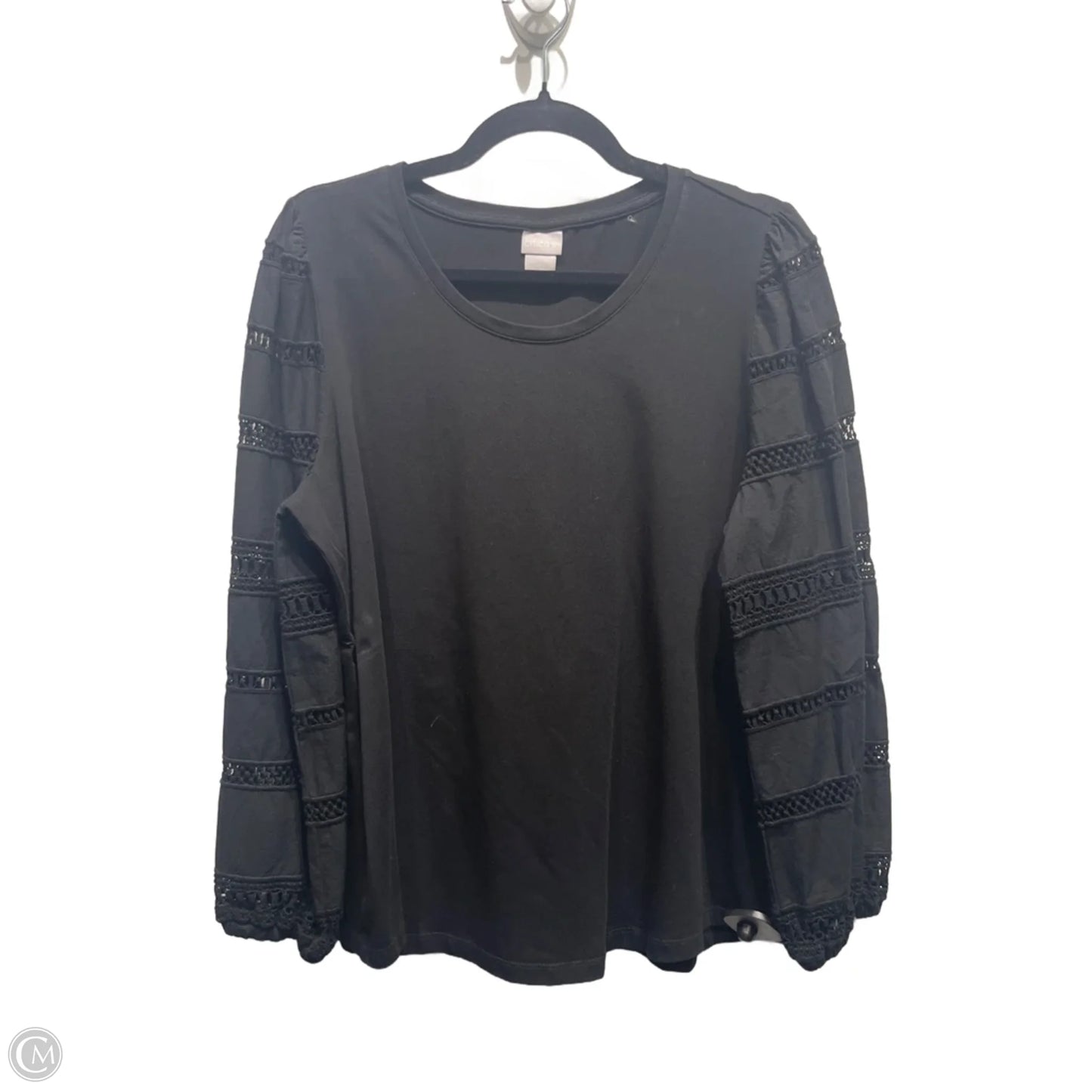 Top Long Sleeve By Chicos In Black, Size: L