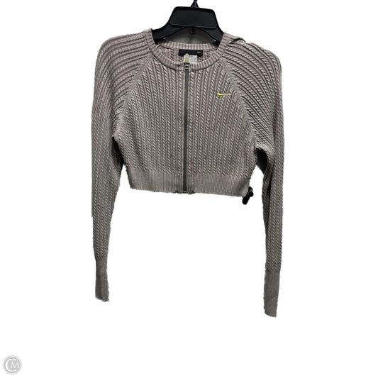 Sweater Cardigan By Nike Apparel In Grey, Size: M
