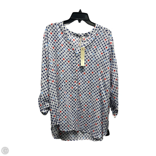 Top Long Sleeve By Grand And Greene In Blue & Red, Size: Xl