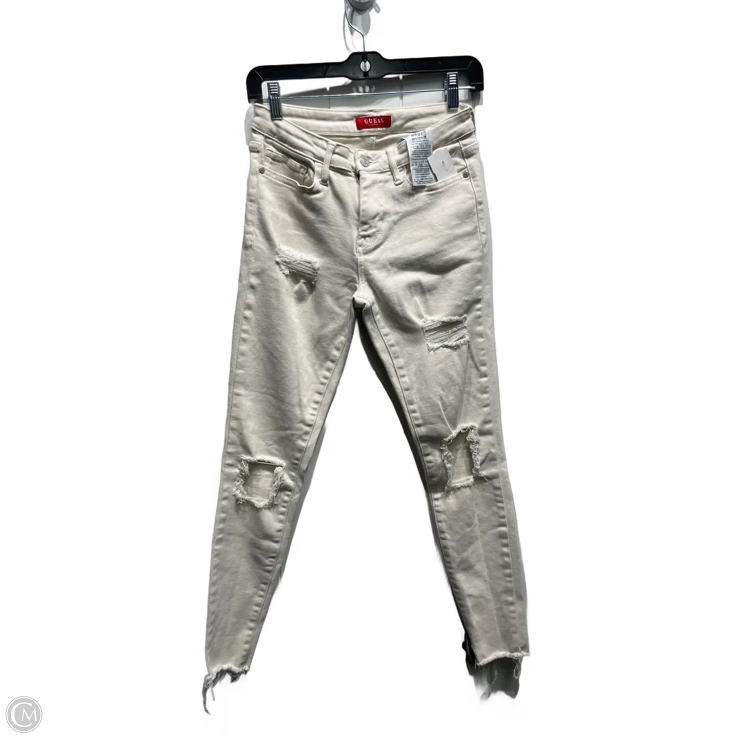 Jeans Skinny By Guess In Cream, Size: 4