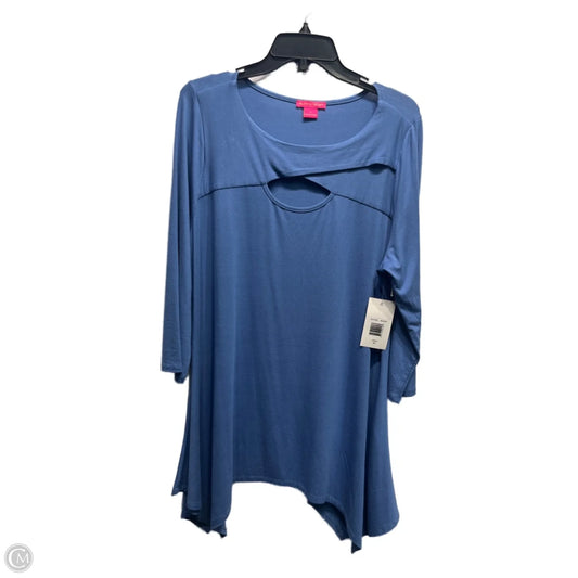 Top Long Sleeve By Sunny Leigh In Blue, Size: Xl