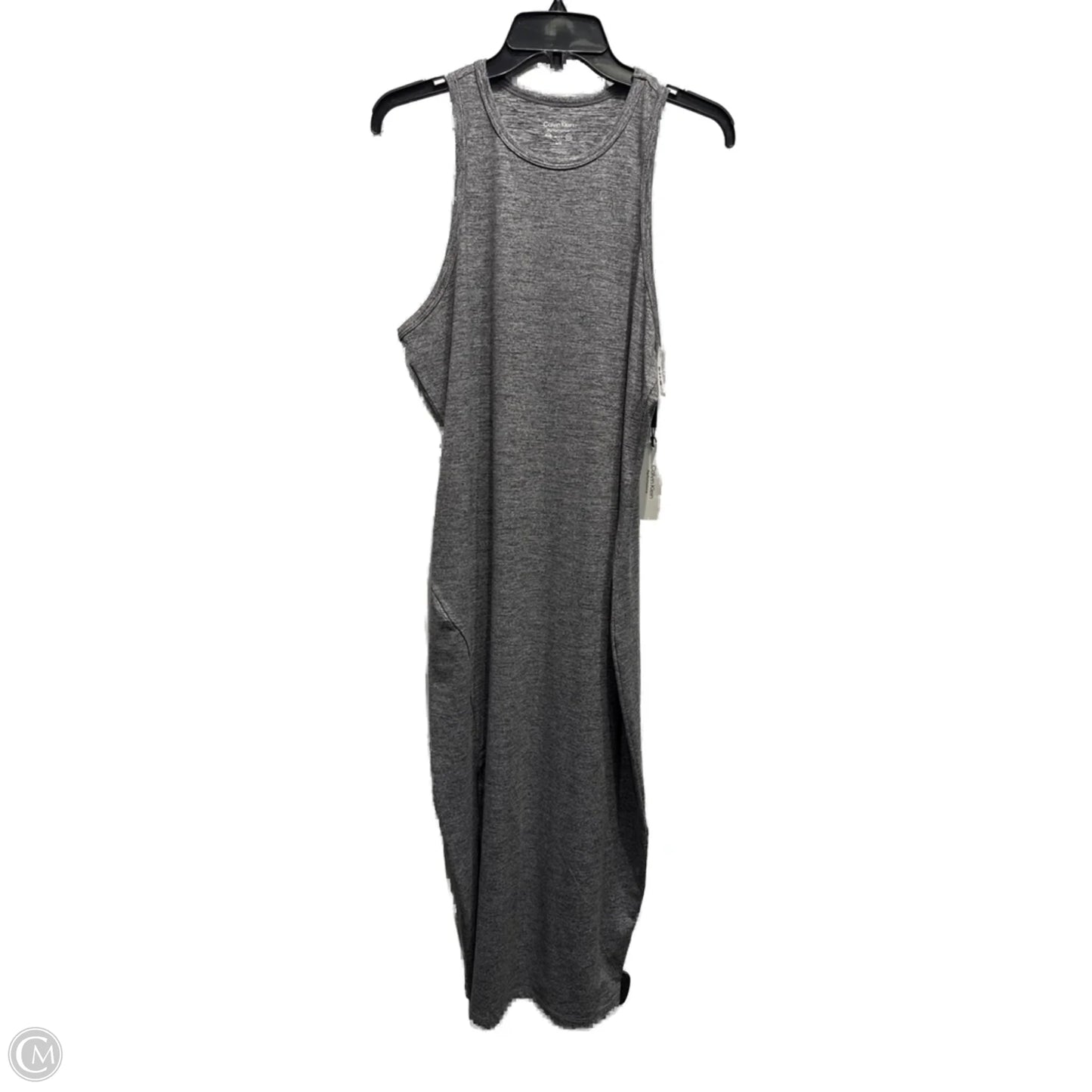 Dress Casual Midi By Calvin Klein In Grey, Size: L
