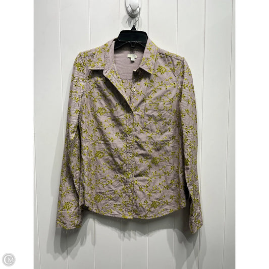 Top Long Sleeve By Odille In Cream & Green, Size: 8