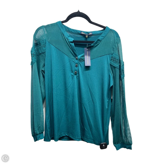 Top Long Sleeve By Adrienne Vittadini In Green, Size: M