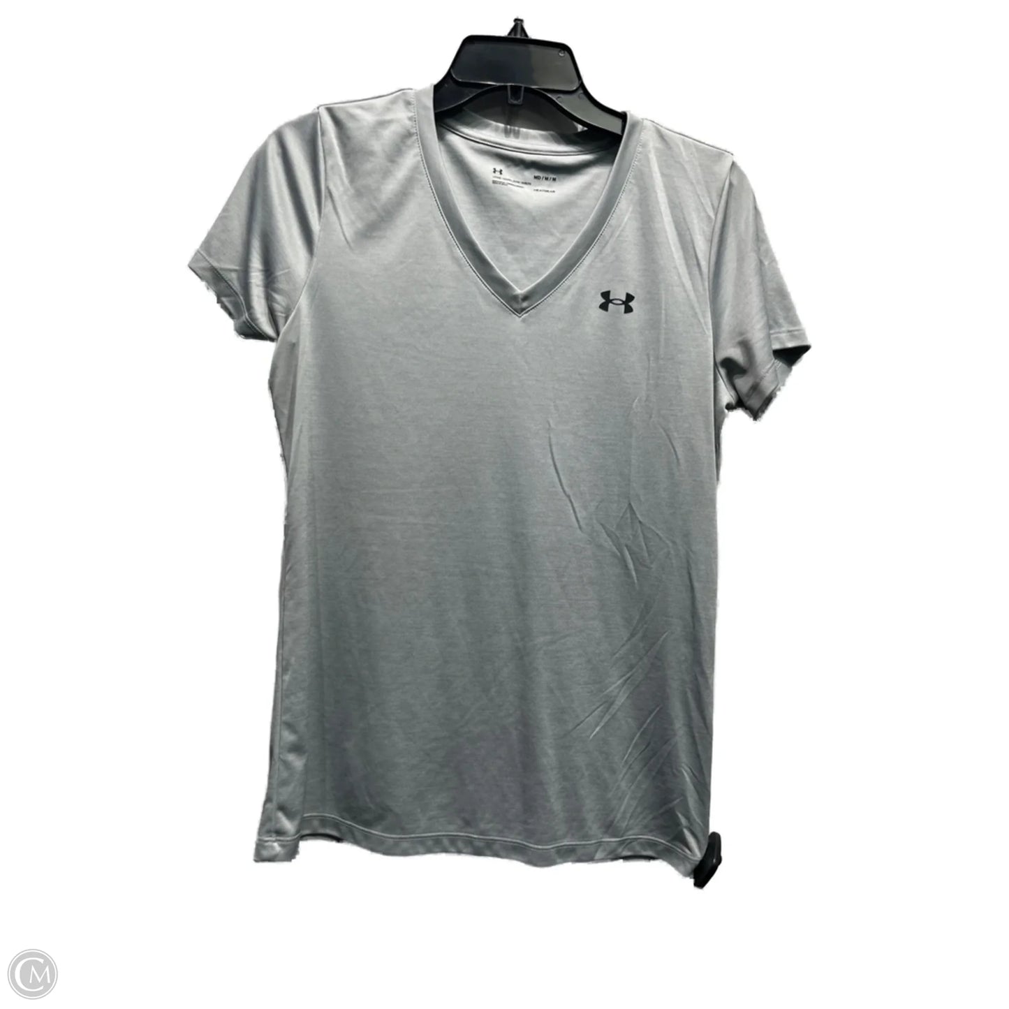 Athletic Top Short Sleeve By Under Armour In Grey, Size: M