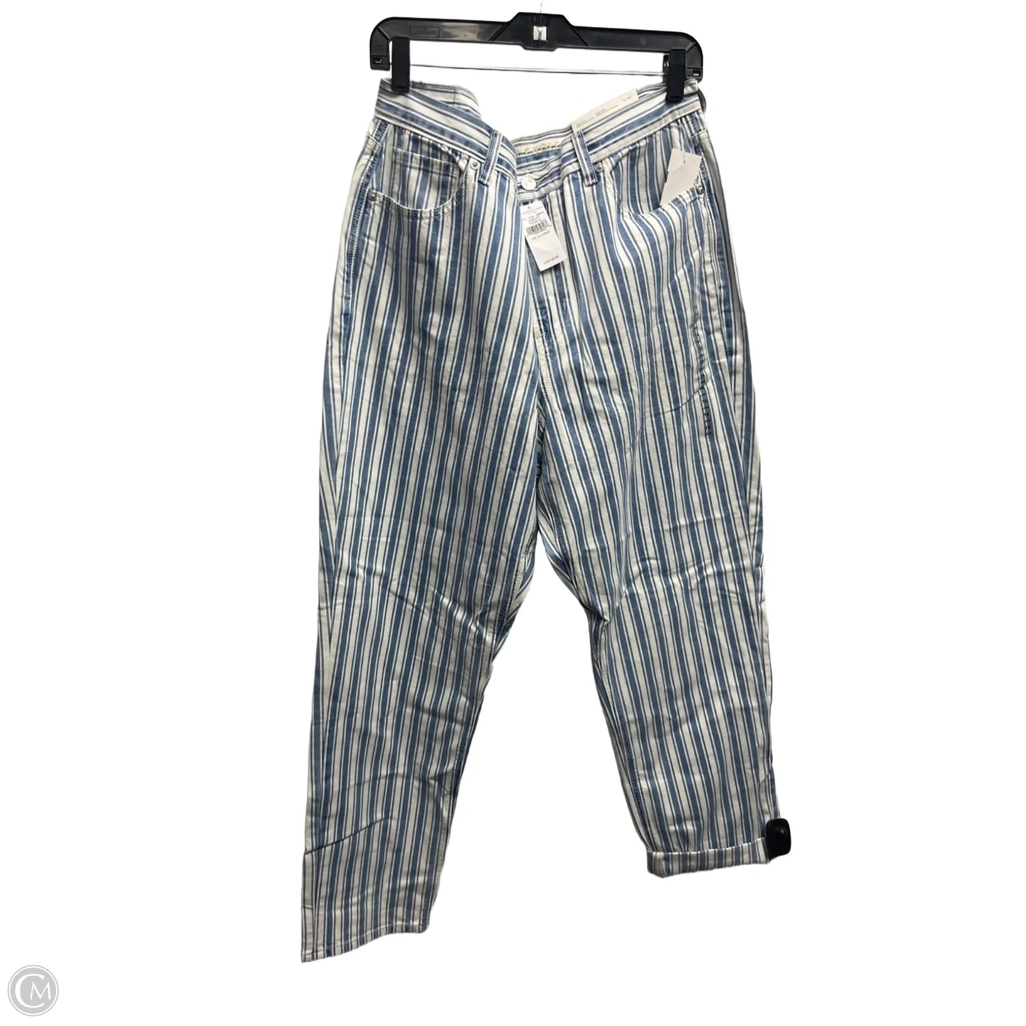 Jeans Straight By American Eagle In Blue & White, Size: 14
