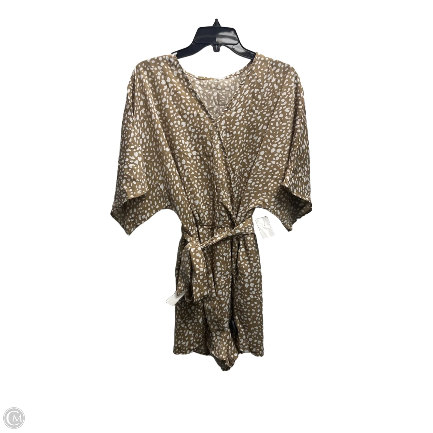 Romper By Clothes Mentor In Tan & White, Size: L