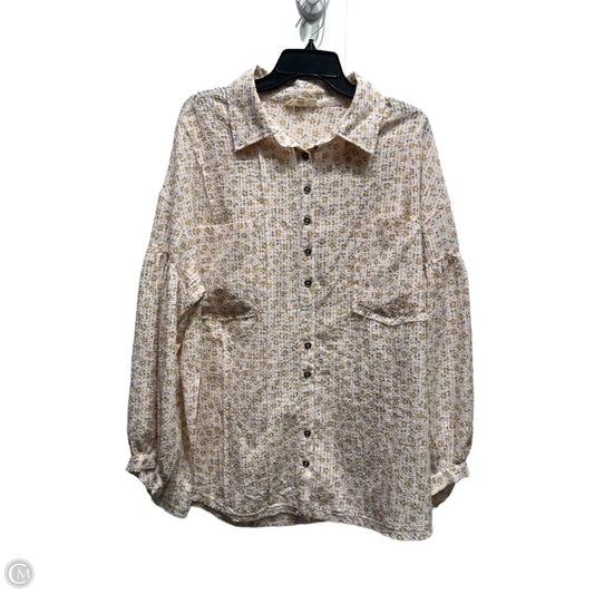 Top Long Sleeve By Listicle In Pink & Yellow, Size: L