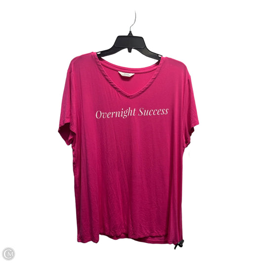 Top Short Sleeve Basic By Soma In Pink, Size: Xl