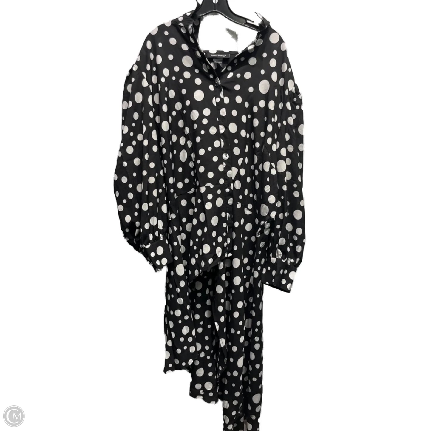 Tunic Long Sleeve By Ashley Stewart In Black & White, Size: 22