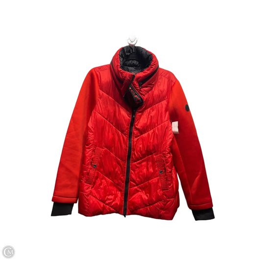 Coat Puffer & Quilted By Michael By Michael Kors In Black & Red, Size: L