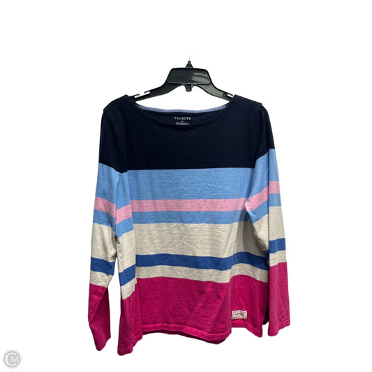 Top Long Sleeve By Talbots In Blue & Pink, Size: Xl