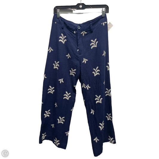 Pants Linen By Tahari By Arthur Levine In Blue & White, Size: 8