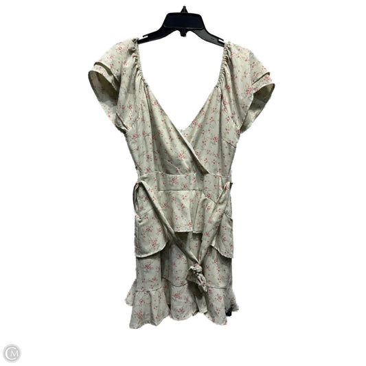 Dress Casual Short By  AIBLEE In Green & Pink, Size: M