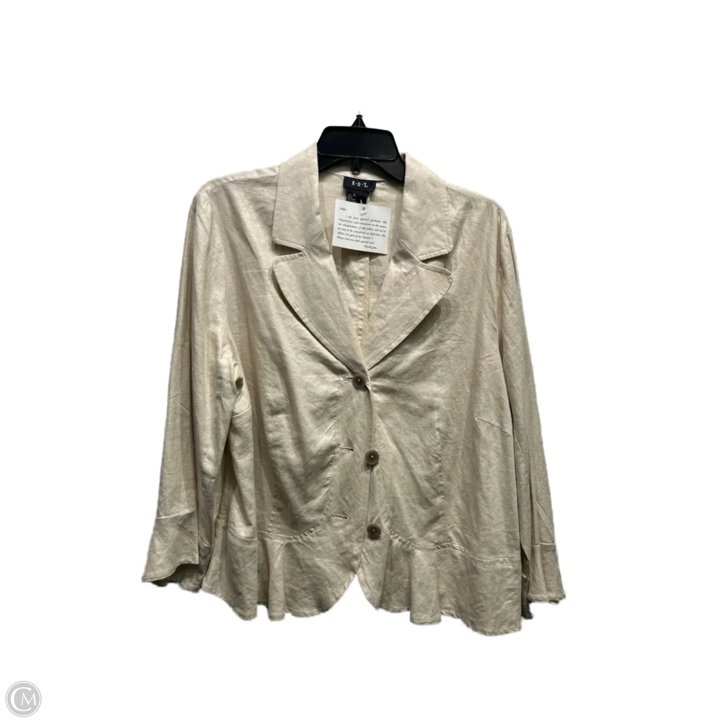 Blazer By Rqt In Cream, Size: Xl