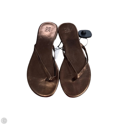 Sandals Flip Flops By New York And Co In Bronze, Size: 9