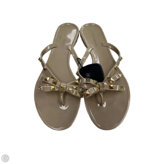 Sandals Flip Flops By New York And Co In Bronze, Size: 9
