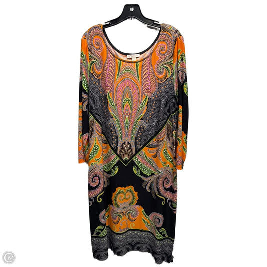 Dress Work By Dressbarn In Black & Orange, Size: Xl