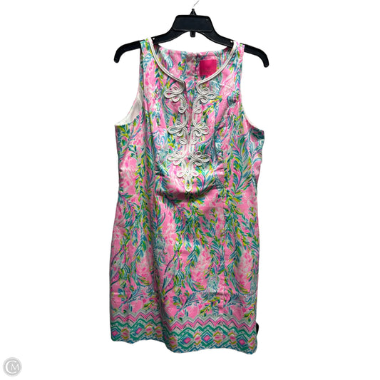 Dress Designer By Lilly Pulitzer In Green & Pink, Size: 12