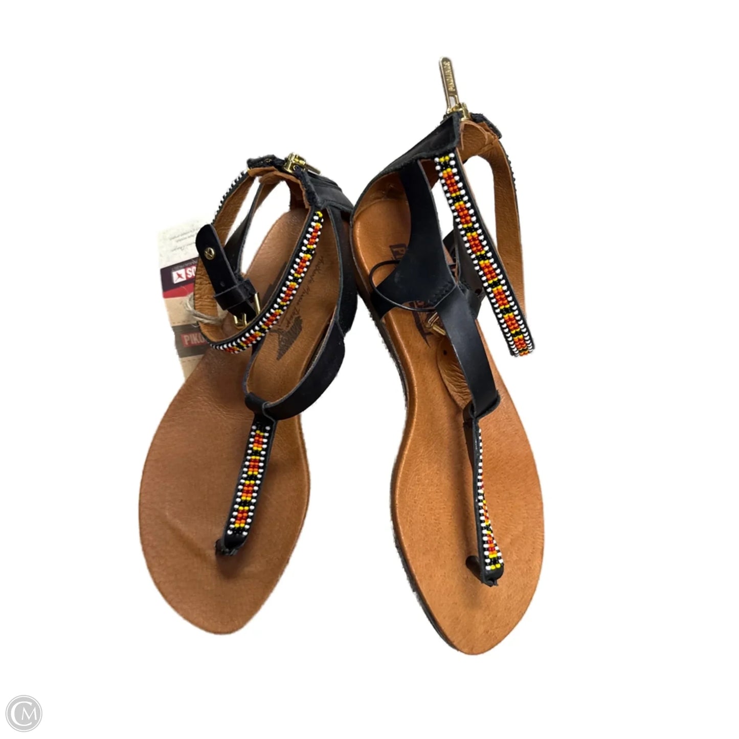 Sandals Flats By Pikolinos In Black & Orange, Size: 6