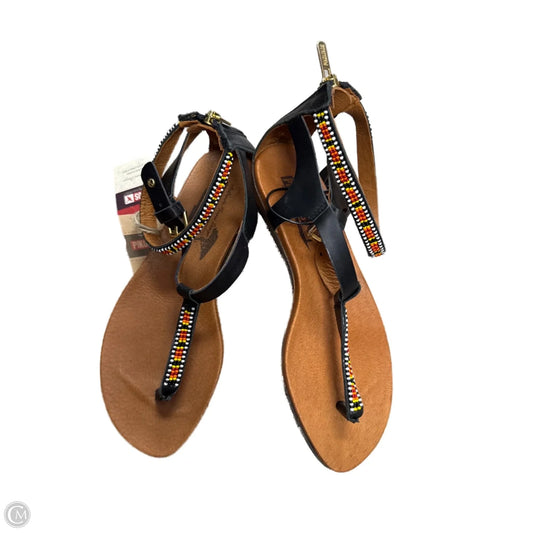 Sandals Flats By Pikolinos In Black & Orange, Size: 6