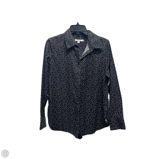 Top Long Sleeve By Chicos In Black & White, Size: M