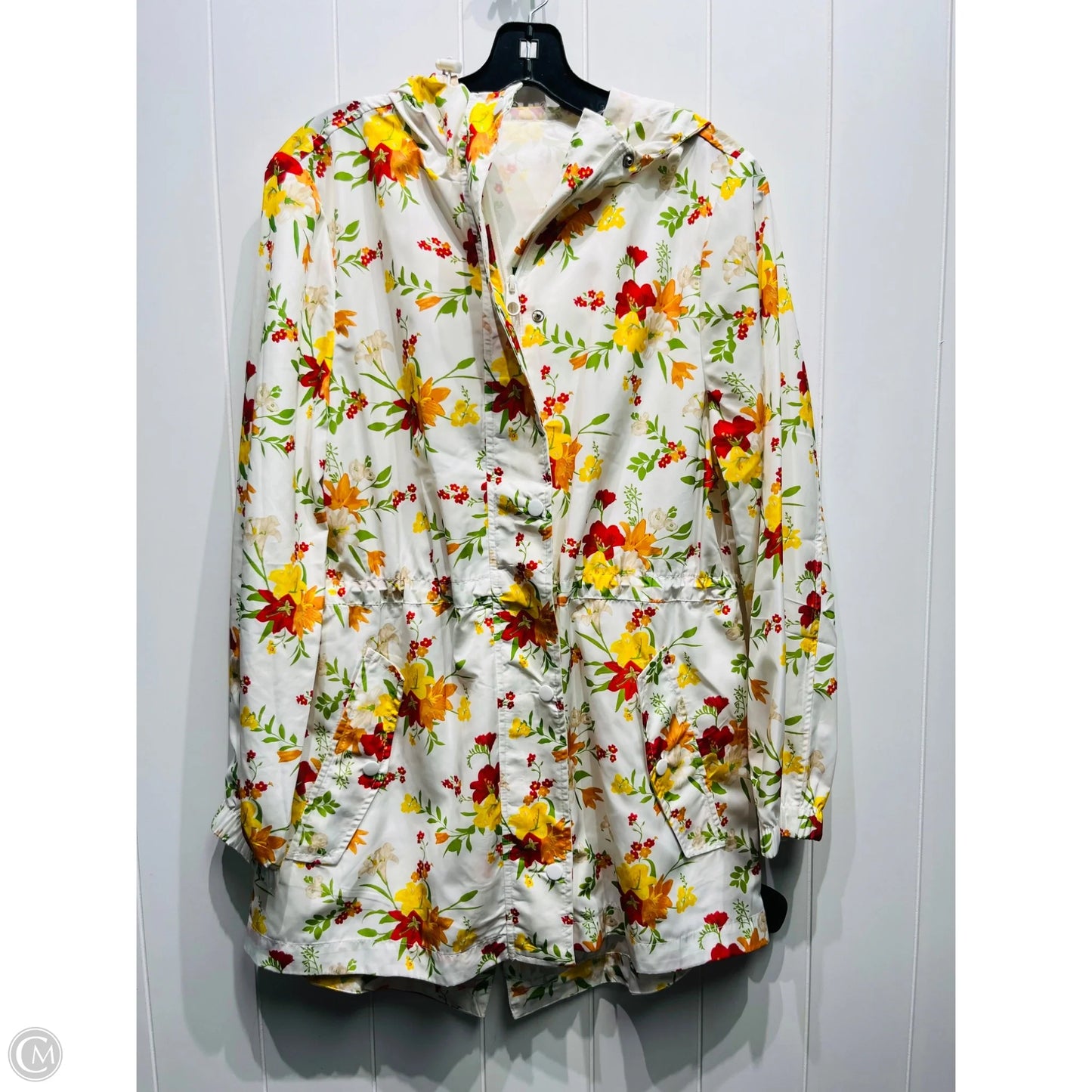 Jacket Windbreaker By linda anderson In Red & White, Size: M