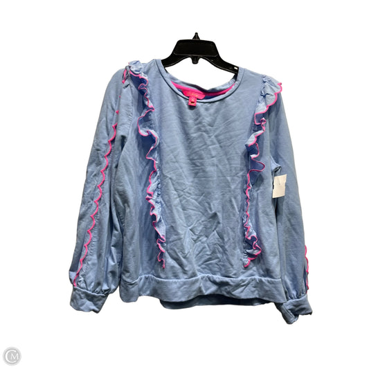 Top Long Sleeve Designer By Lilly Pulitzer In Blue & Pink, Size: Xl