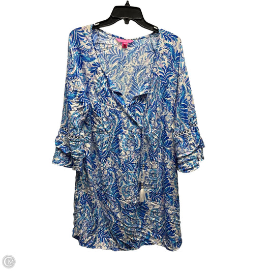Dress Designer By Lilly Pulitzer In Blue & White, Size: Xl