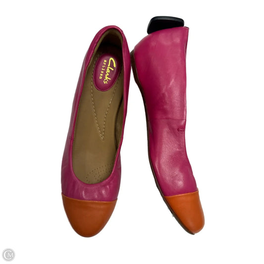 Shoes Flats By Clarks In Orange & Pink, Size: 8
