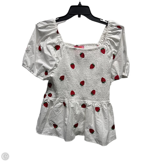Top Short Sleeve By COCO & SHAY In Red & White, Size: 2x