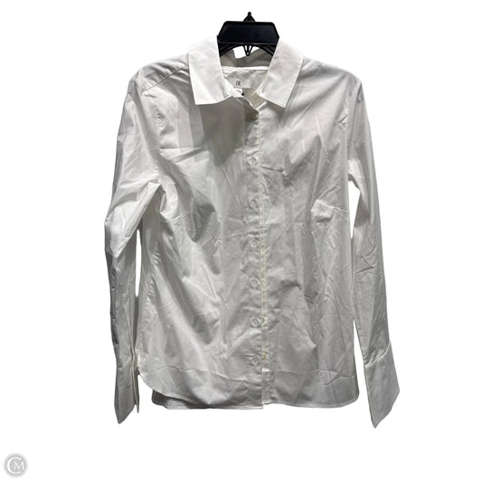 Top Long Sleeve By Banana Republic In White, Size: 12