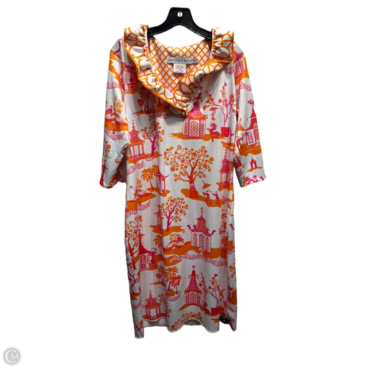 Dress Work By Gretchen Scott In Orange & Pink, Size: Xl