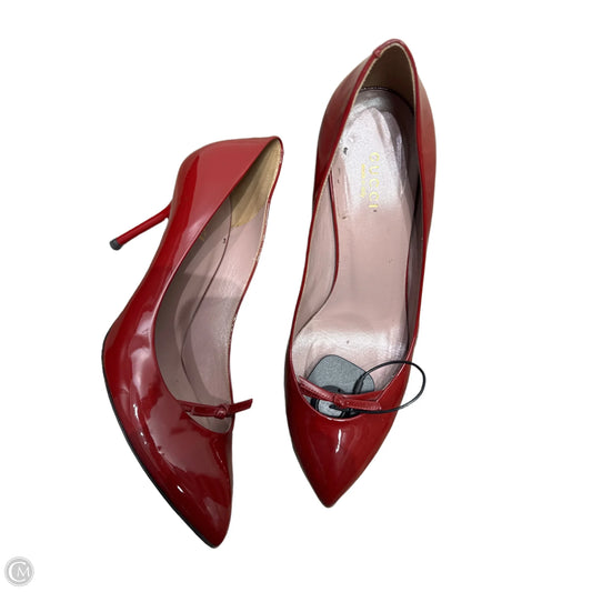 Shoes Luxury Designer By Gucci In Red, Size: 7.5