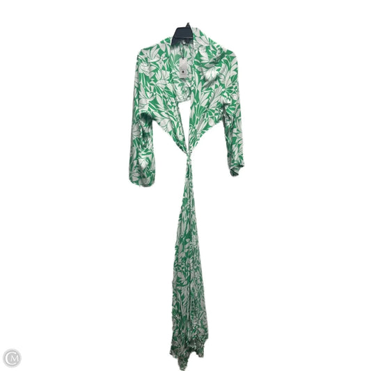 Swimwear Cover-up By Shade & Shore In Green & White, Size: M