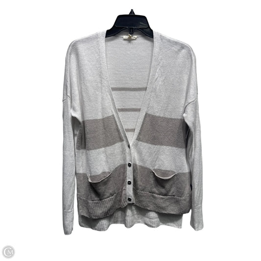 Sweater Cardigan By Eileen Fisher In Grey & White, Size: Xs