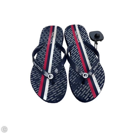Sandals Flip Flops By NAUTICA In Blue & Red, Size: 6