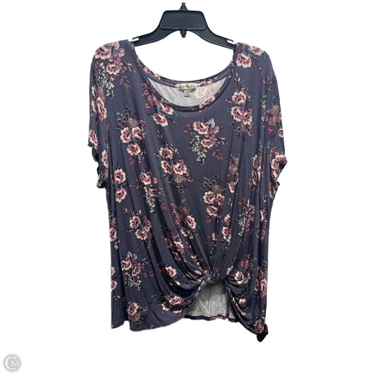 Top Short Sleeve By nine britton In Blue & Pink, Size: 3x