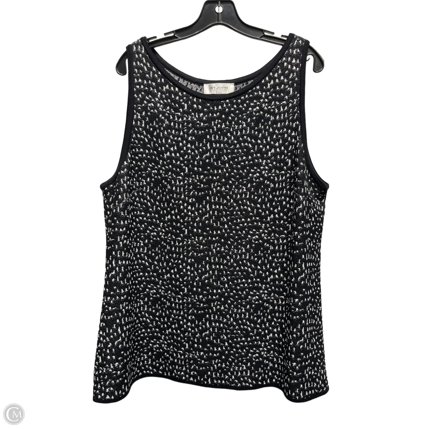 Top Sleeveless Designer By St John Collection In Black & White, Size: Xl
