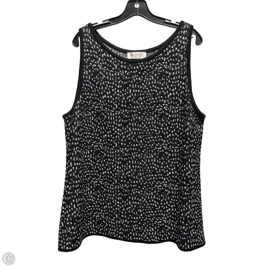 Top Sleeveless Designer By St John Collection In Black & White, Size: Xl