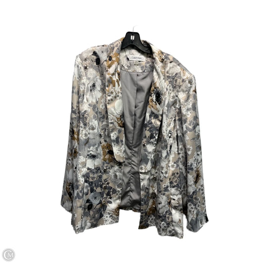 Blazer By Calvin Klein In Cream & Grey, Size: 24