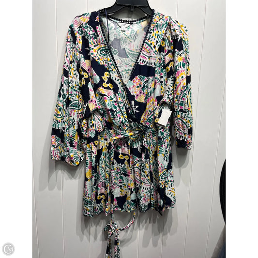 Top Long Sleeve By Crown And Ivy In Blue & Pink, Size: 2x