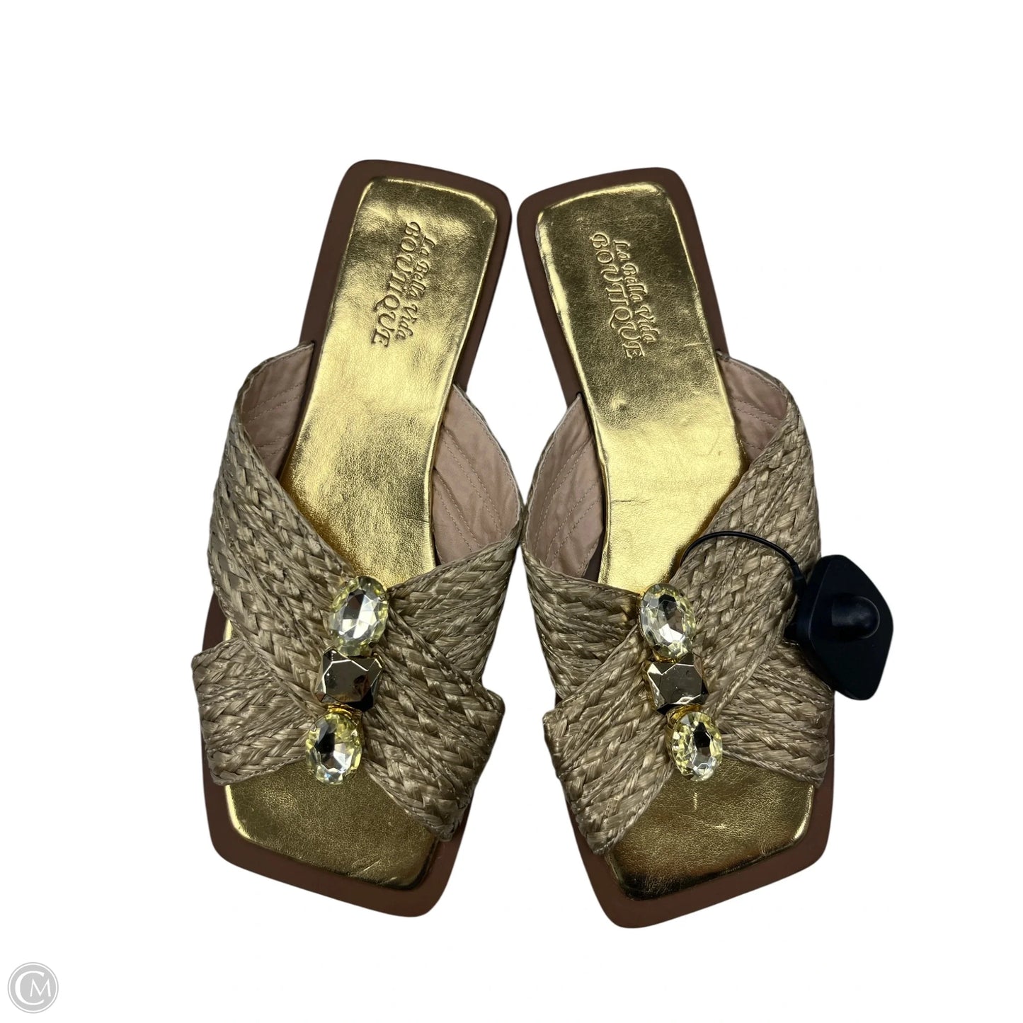 Sandals Flats By  : LA BELLE VIDA In Gold, Size: 9