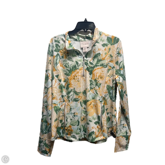 Top Long Sleeve By Laura Ashley In Green & Yellow, Size: Xl