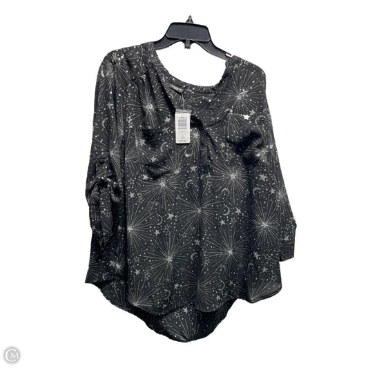 Top Long Sleeve By Torrid In Black & Silver, Size: 2x