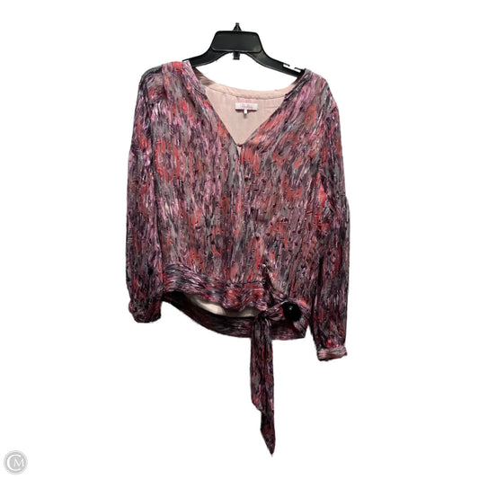 Top Long Sleeve By Parker In Purple & Red, Size: L