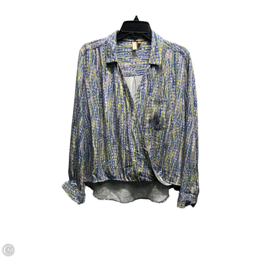 Top Long Sleeve By Pilcro In Green & Purple, Size: M