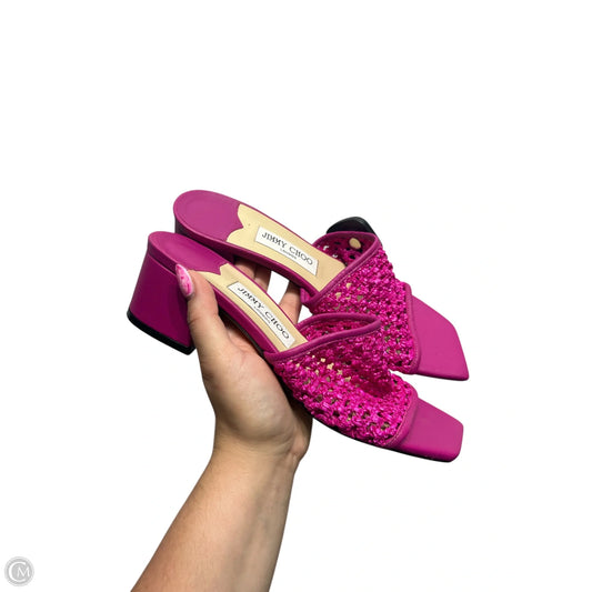 Sandals Luxury Designer By Jimmy Choo In Pink, Size: 8