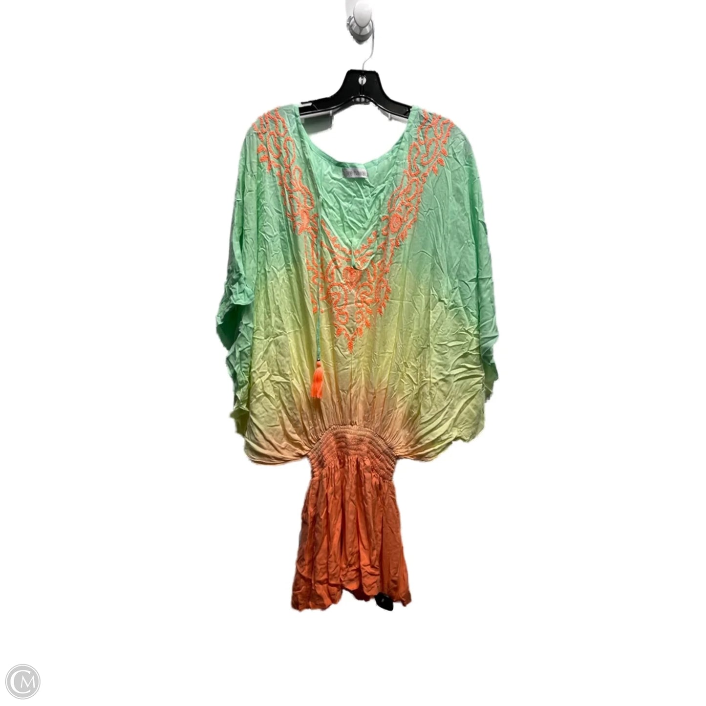 Swimwear Cover-up By  tiare hawaii In Green & Orange, Size: Osfm