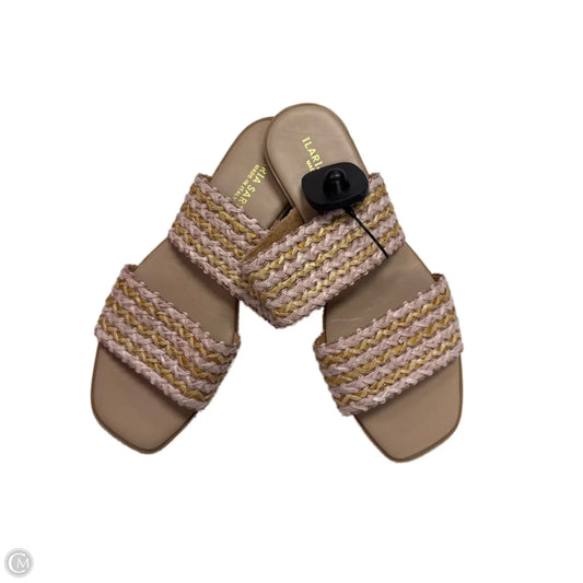 Sandals Flats By ILARAIA SARTORI  In Pink & Tan, Size: 8